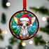 Chihuahua Fawn in Santa Hat Suncatcher Decoration